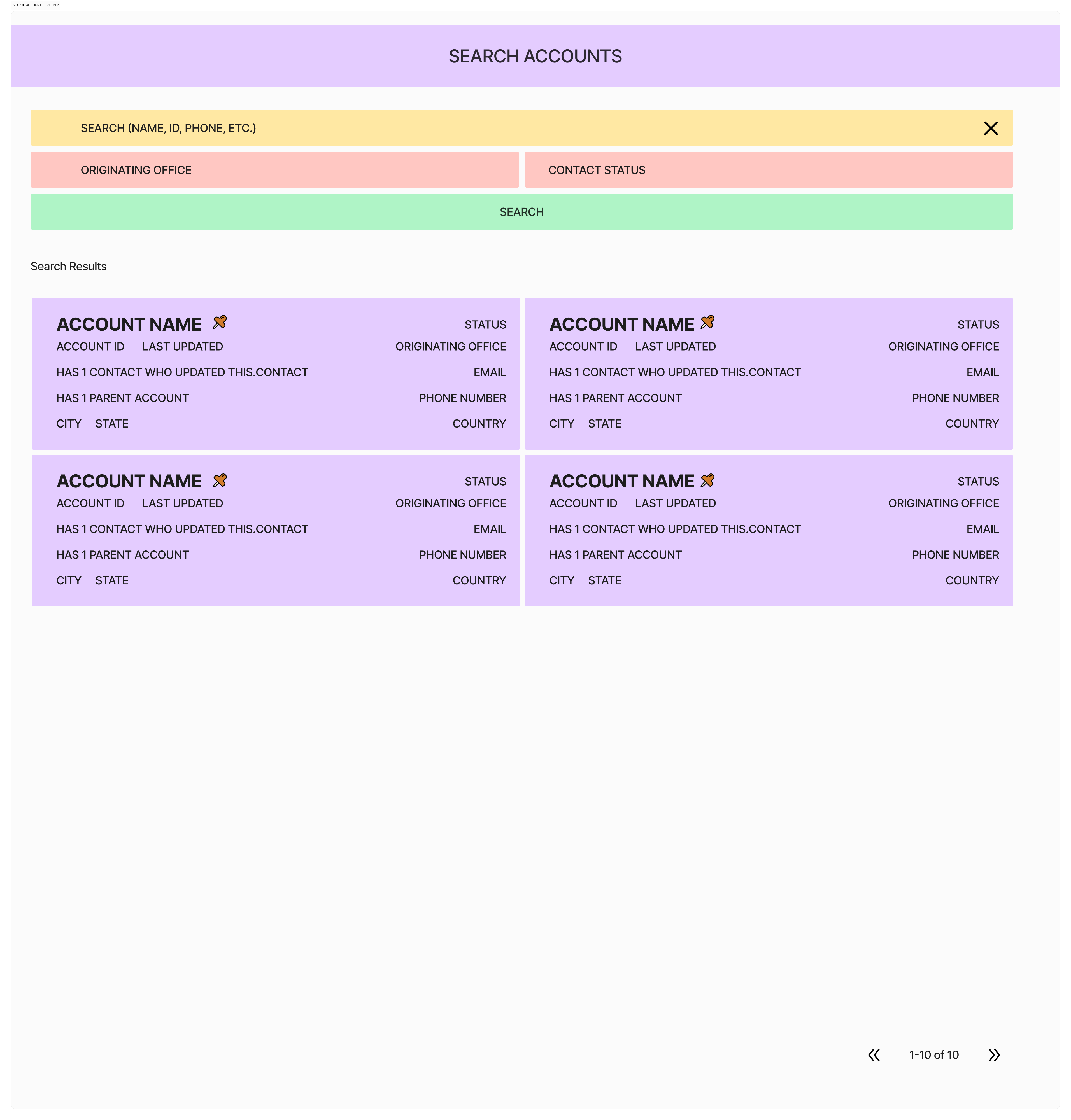 Account search — option 2
